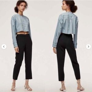 Aritzia Wilfred Crepe Darontal Pull On Pant Trousers